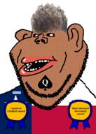 ChaseCool acne amerimutt award black_sclera brown_skin chudbob clothes ear flag flag:texas larp lips mutt obsessed open_mouth queen_of_spades red_shirt soyjak stubble subvariant:impish_amerimutt texas united_states variant:impish_soyak_ears zoomer zoomer_hair // 685x957 // 138.2KB